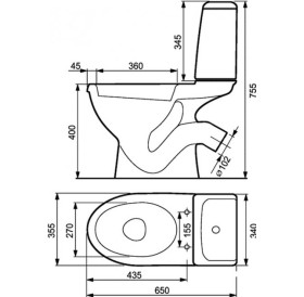 Компакт CERSANIT Eko2000 E031 3/6 л, кришка поліпропілен