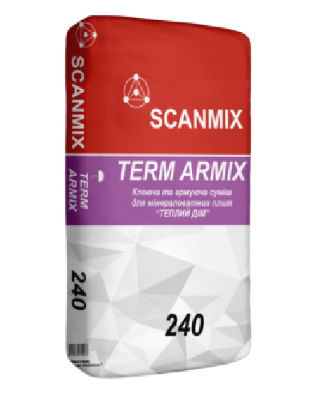 Клей для пінопласту та мінеральної вати армуючий SCANМIX TERM ARMIX 240 (СКАНМІКС ТЕРМ АРМІКС) 25кг