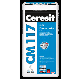 Клей для керамограніту і натурального каменю CERESIT CM 117 FLEX (ЦЕРЕЗІТ СМ 117) 25кг