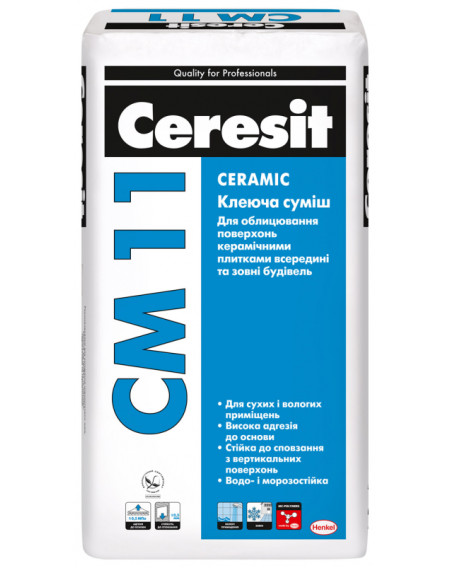 Клей для плитки CERESIT CM 11 CERAMIC (ЦЕРЕЗІТ СМ 11) 25кг