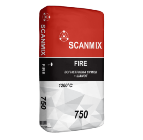 Кладочна суміш для камінів і печей SCANMIX FIRE 750 (СКАНМІКС ФАЕР) 25кг