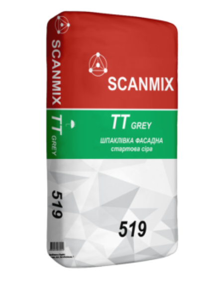 Шпаклівка фасадна стартова сіра SCANMIX ТТ GREY 519 (СКАНМІКС ТТ 519) 25кг