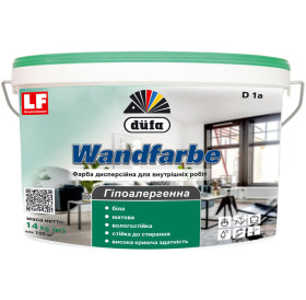Водоемульсійна інтер'єрна фарба DÜFA WANDFARBE D1A (ДЮФА ВАНДФАРБЕ) 10л