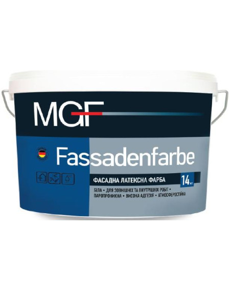 Водоемульсійна фасадна фарба MGF FASSADENFARBE (МГФ ФАСАДЕНФАРБЕ) 10л