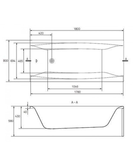 Ванна CERSANIT VIRGO 180X80 + ніжки